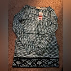 Michael Kors Blue Patterned Tunic